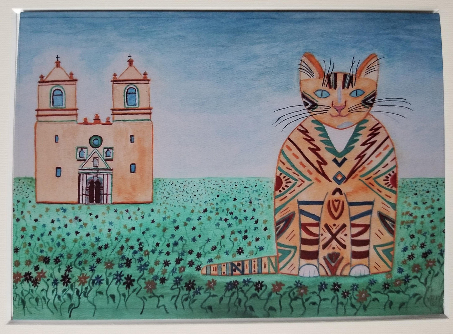 Set of 2 notecards, Josephine, Mission San Jose Cat and Mission Concepcion Cat