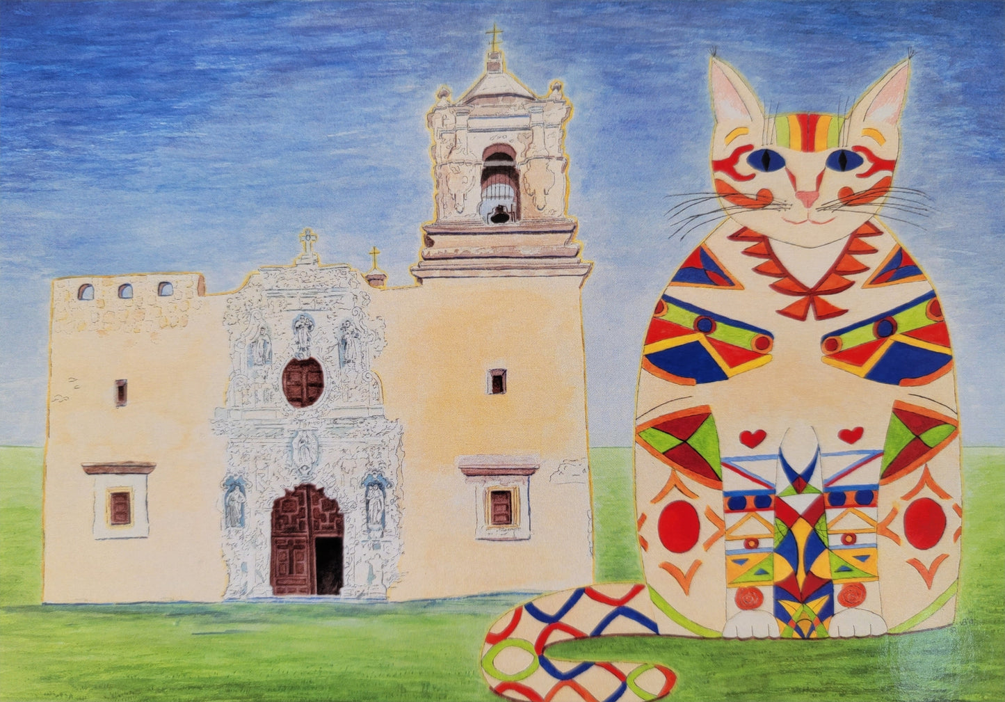 Set of 2 notecards, Josephine, Mission San Jose Cat and Mission Concepcion Cat