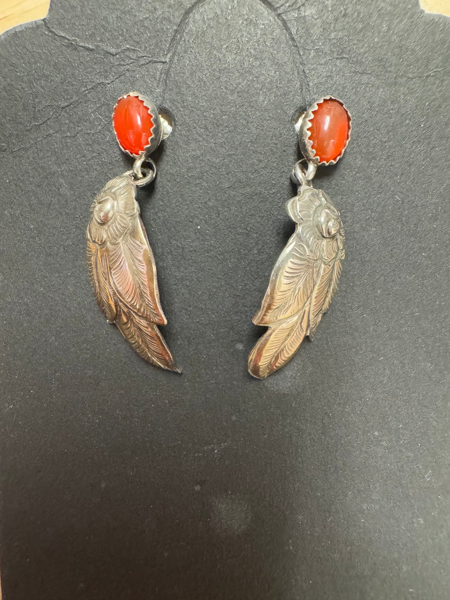 Sterling silver and carnilian earrings