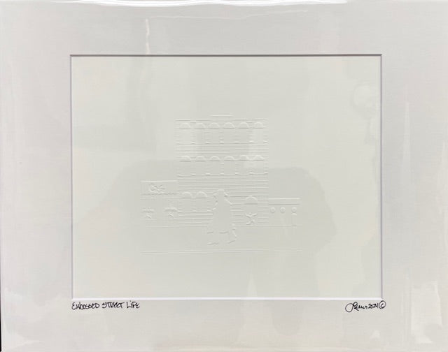 Street Life Embossed Print