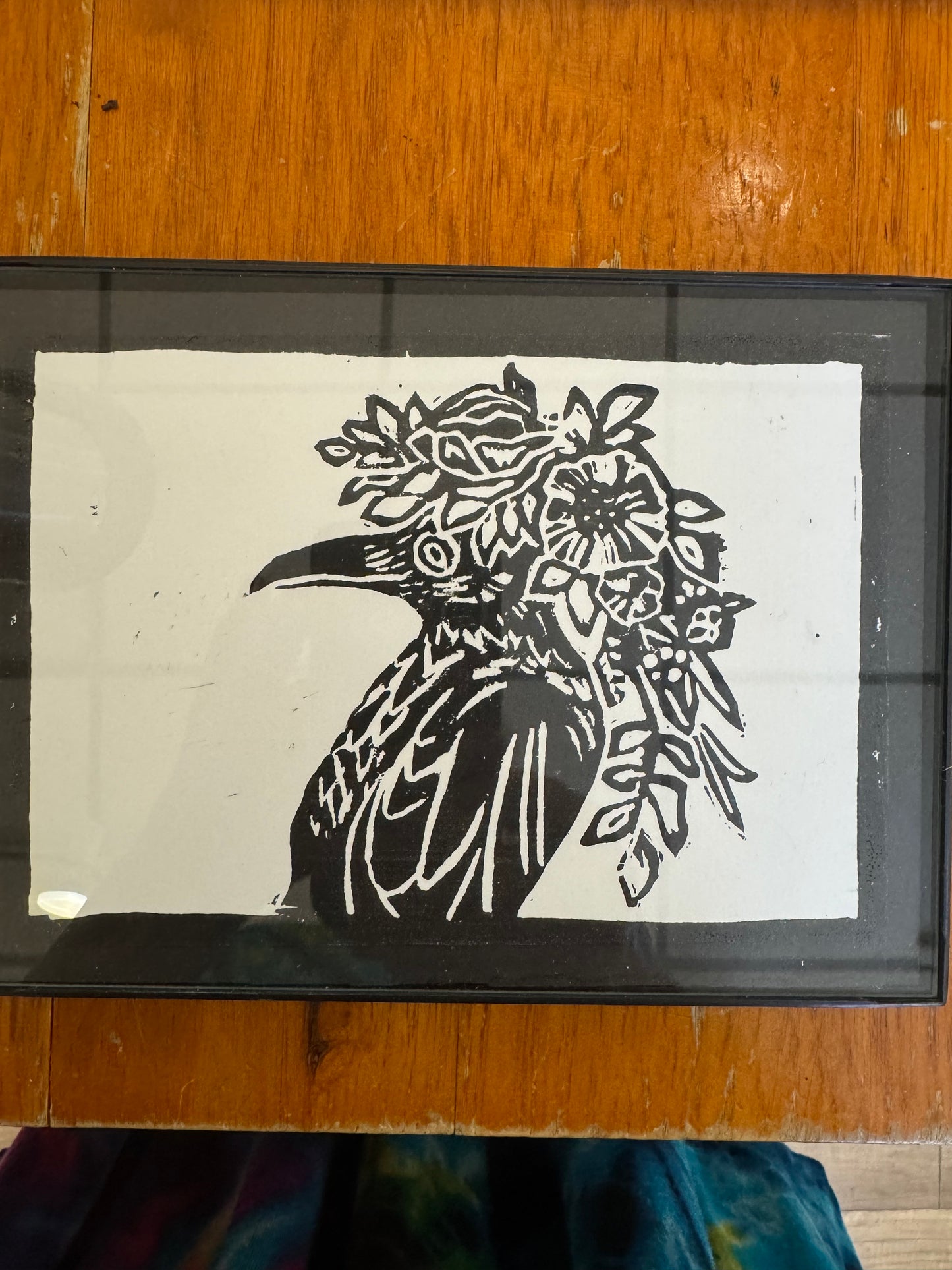 Crow with a flower crown
