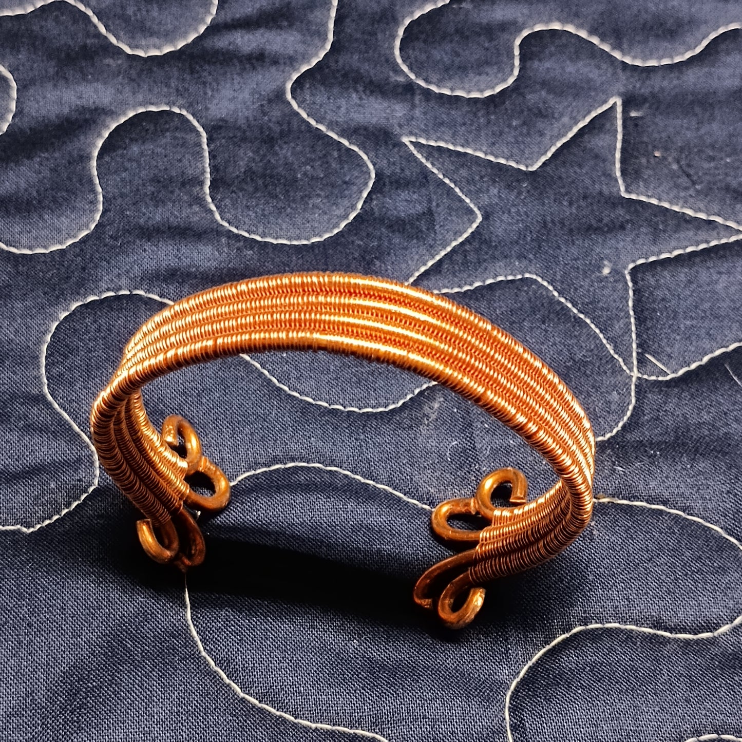 Copper Wire Wrapped Copper Cuff