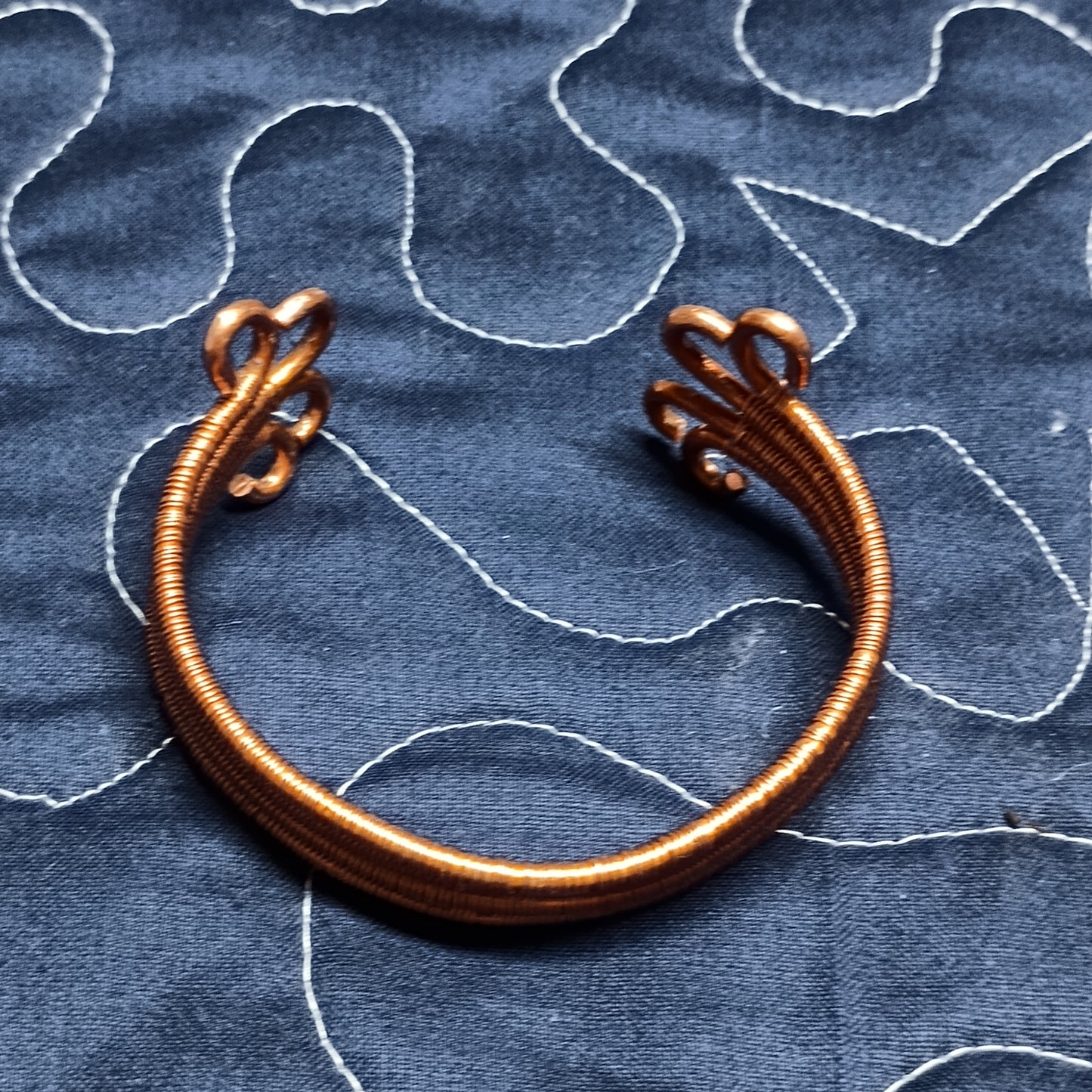 Copper Wire Wrapped Copper Cuff