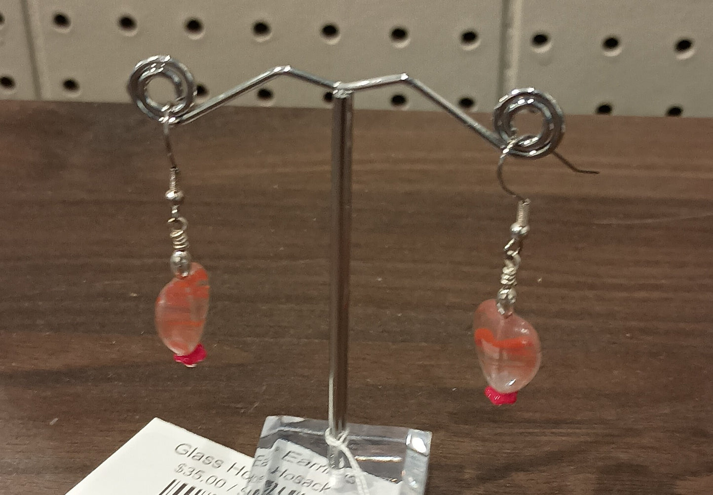 Pendientes de corazón de cristal
