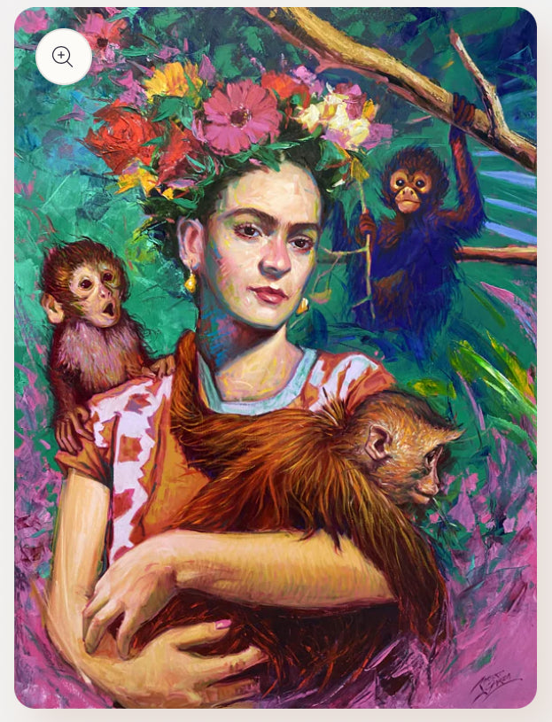 Lienzo de FRIDA CON LOS MONKS