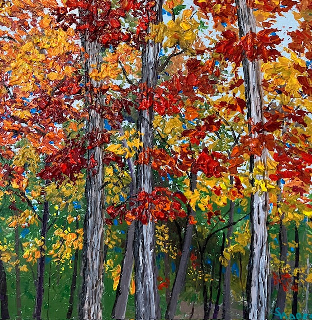 "PERDIDO EN EL OTOÑO" Pintura acrílica impasto