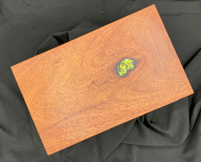 Solid Mesquite, leather lined jewelry box
