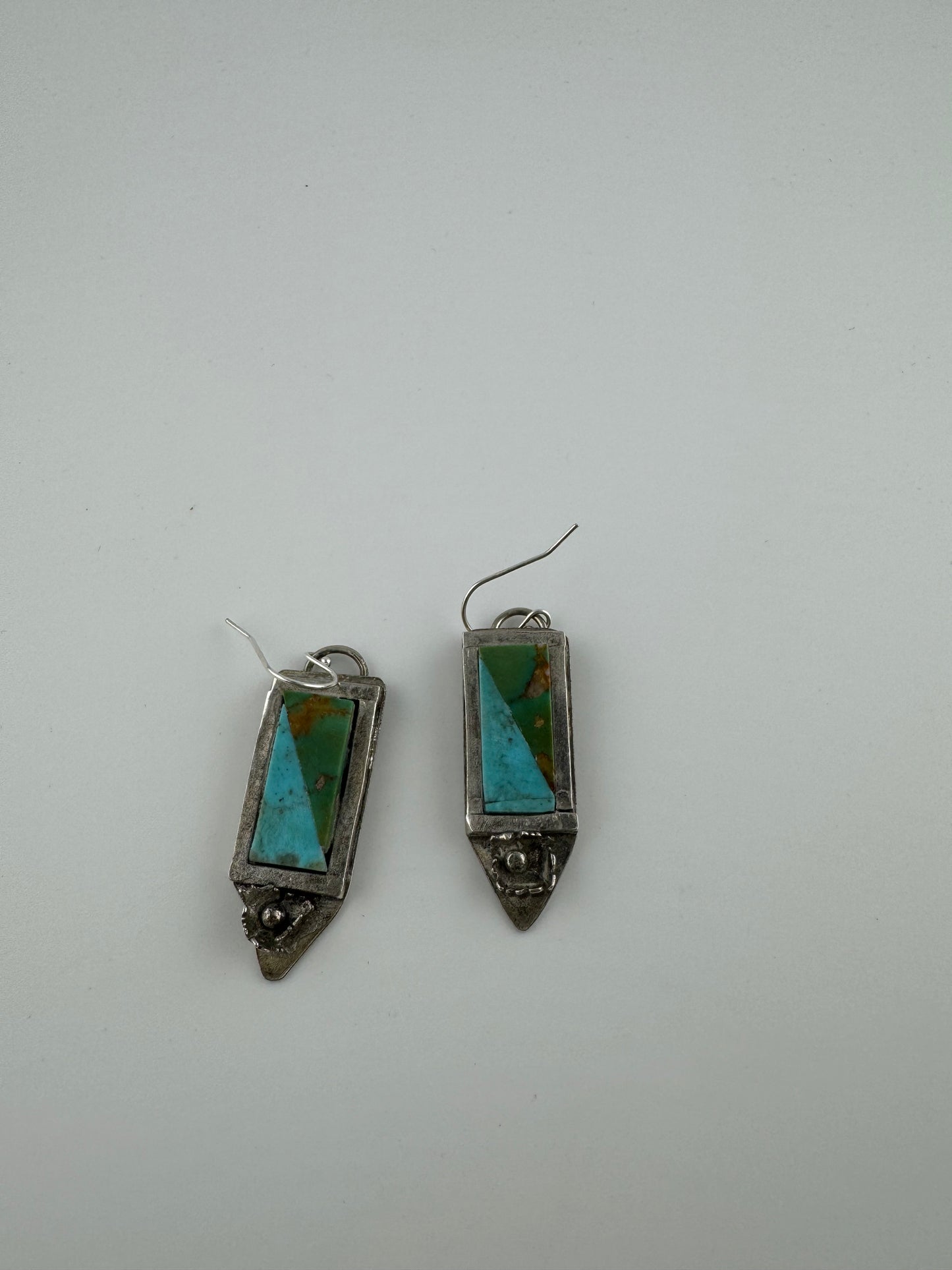 Blue and Green inlay earrings