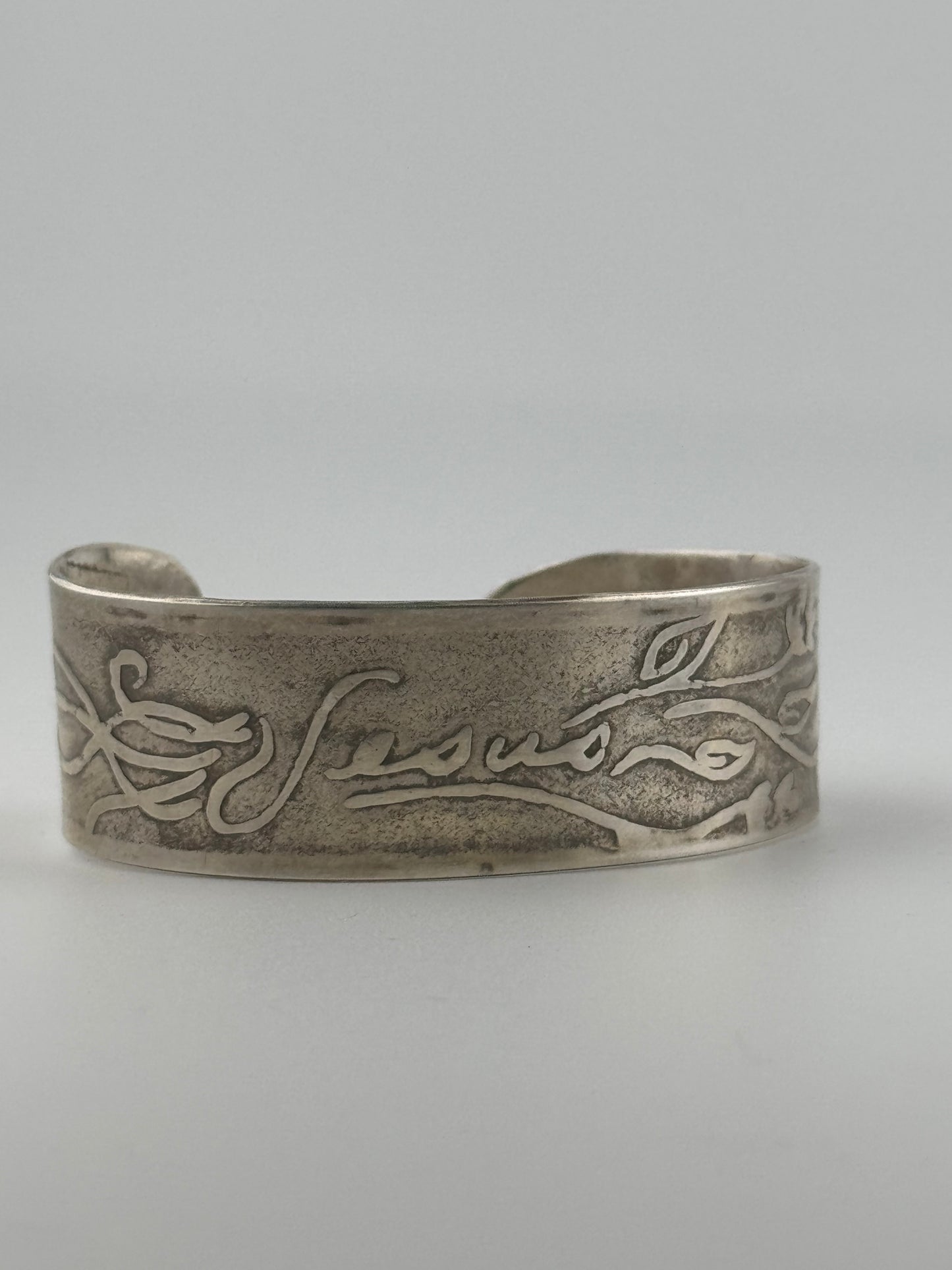 Etched Jesus cuff
