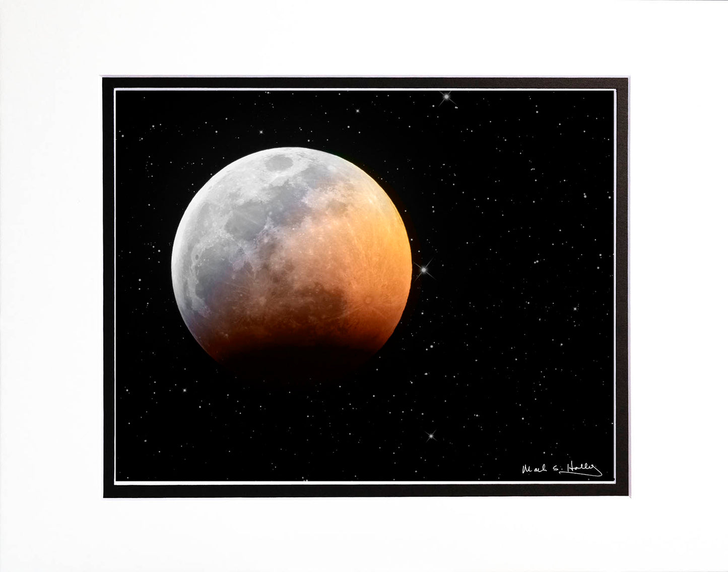 Wolf Moon Eclipse matted to 11x14