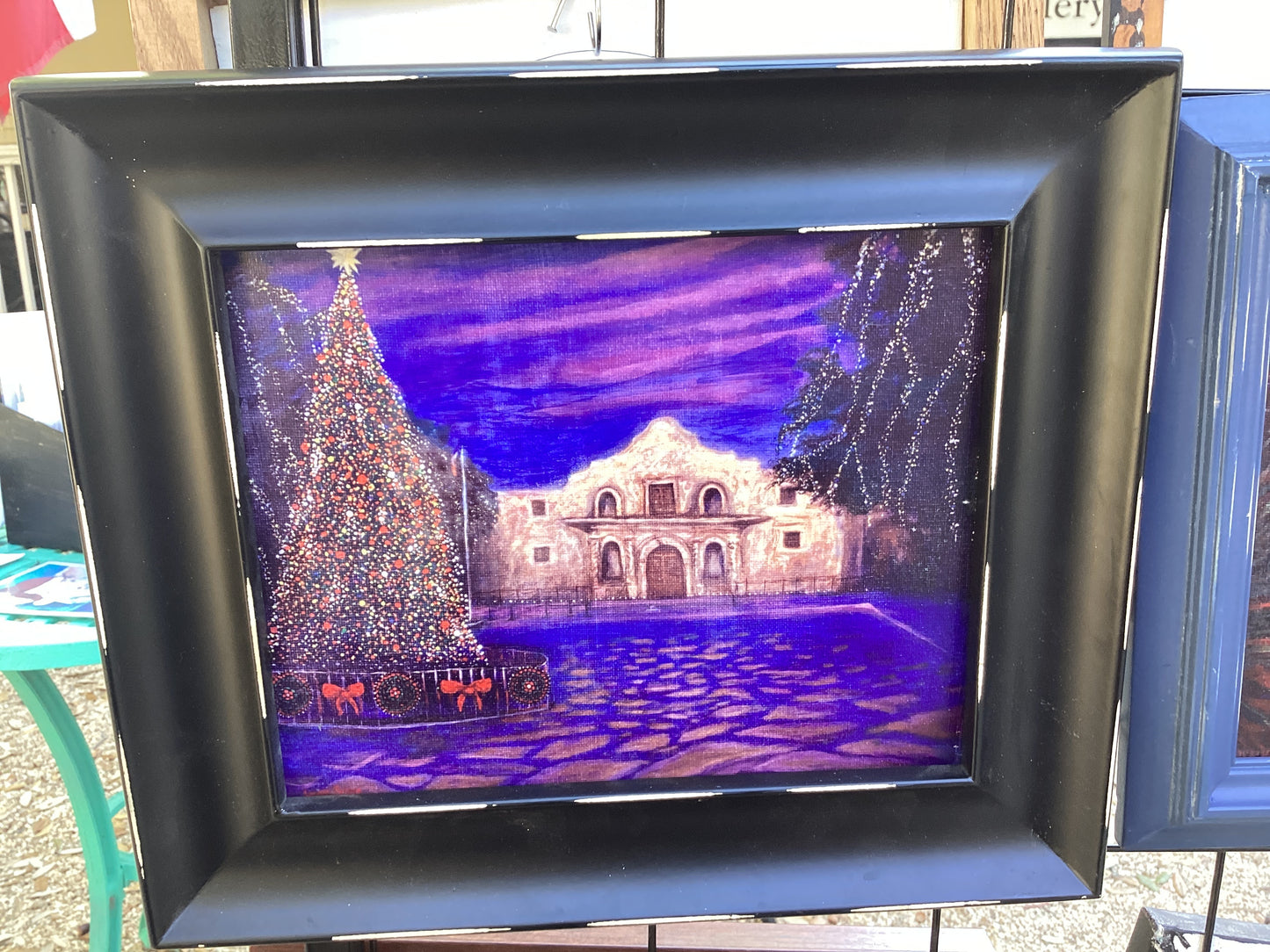 Alamo Christmas Embellished Framed Print