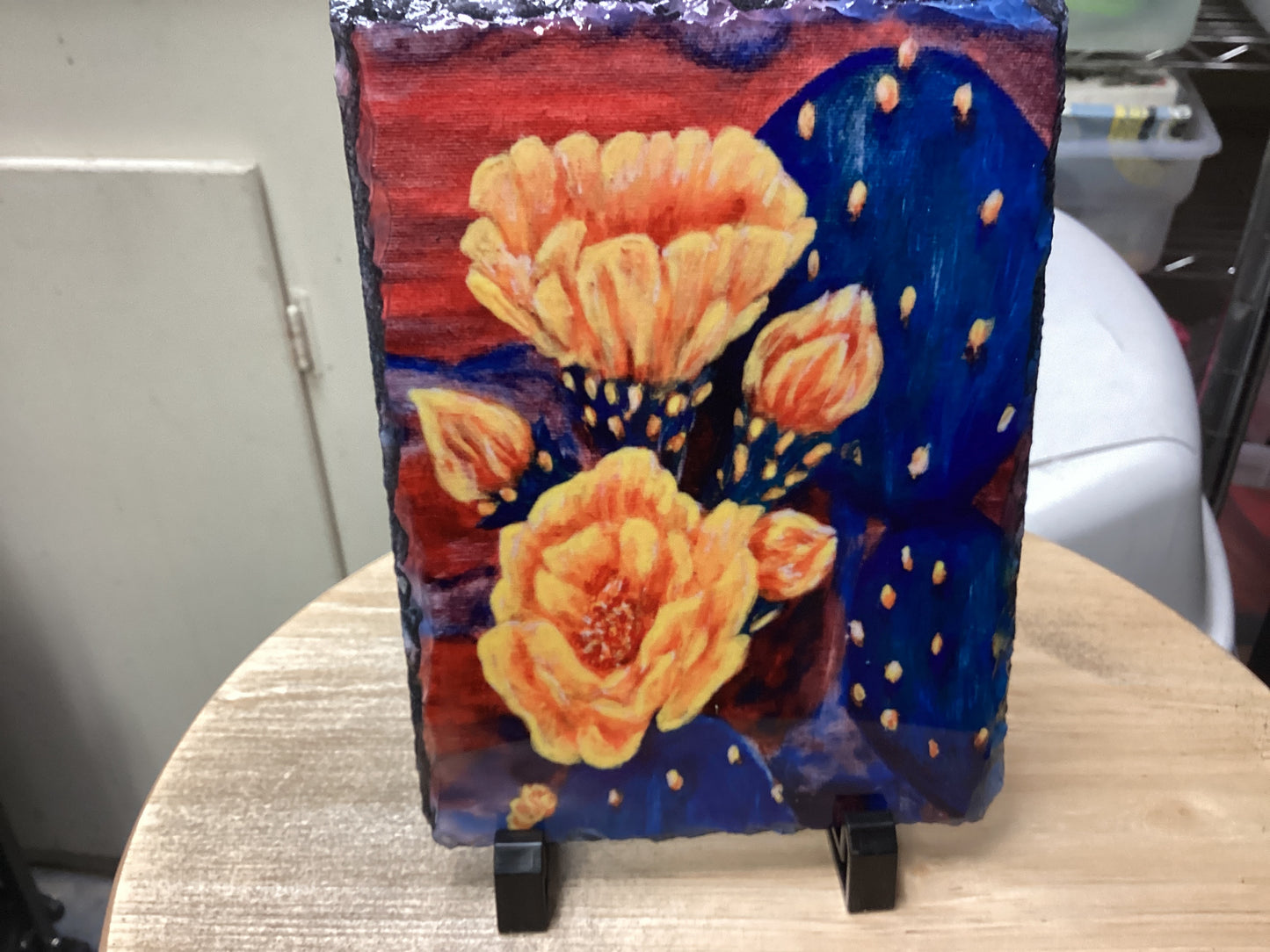 Yellow Cactus Slate with stand