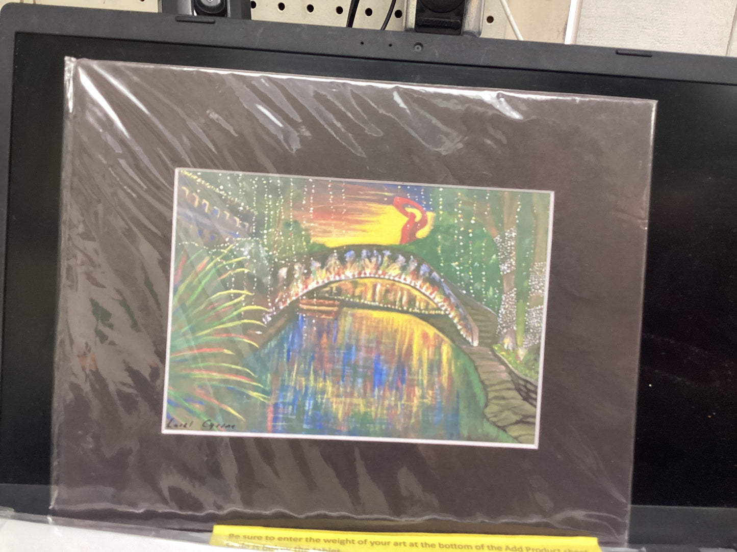 Riverwalk Christmas matted print 6/10