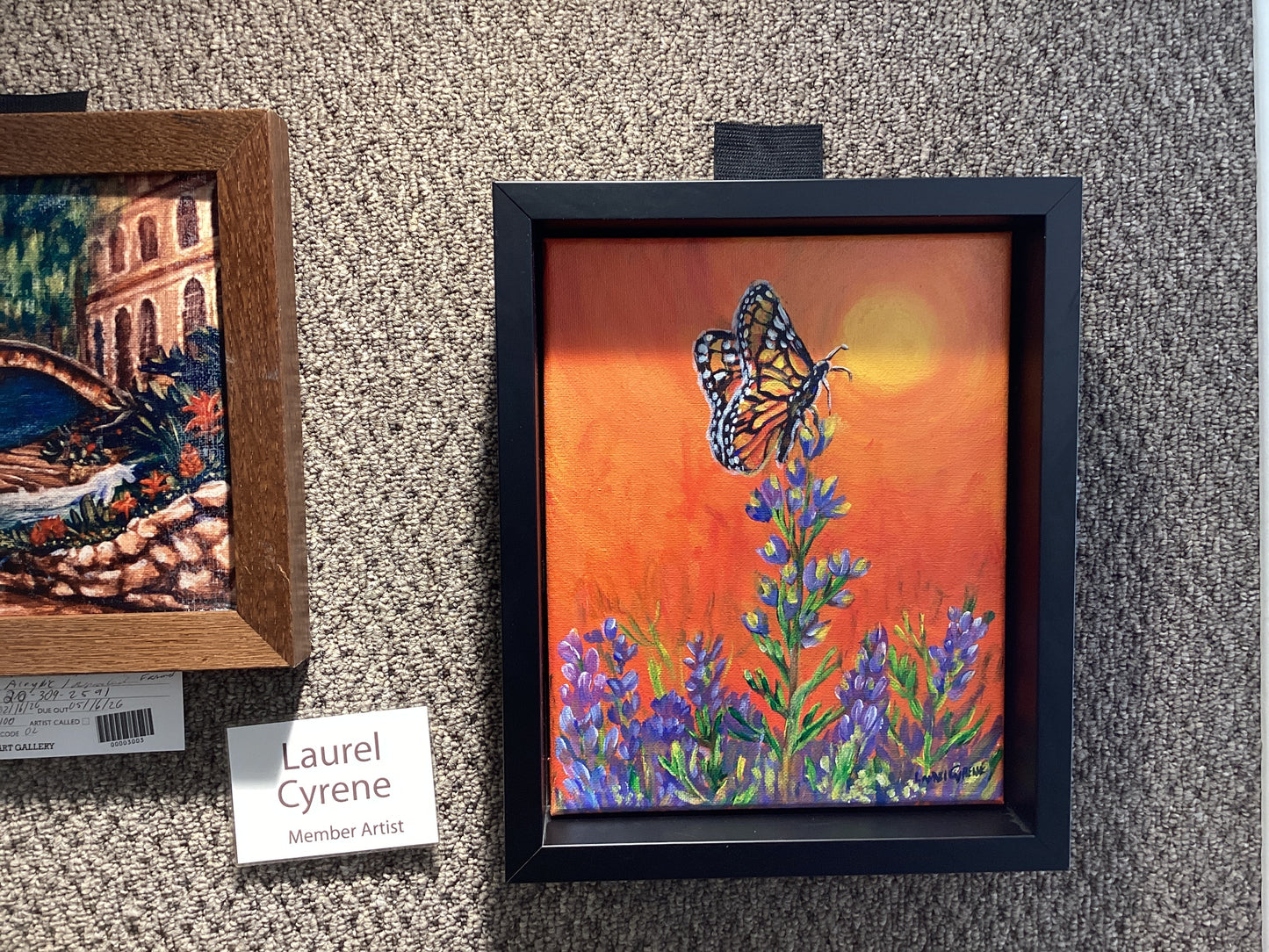 Monarch Butterfly with Bluebonnets Original painting