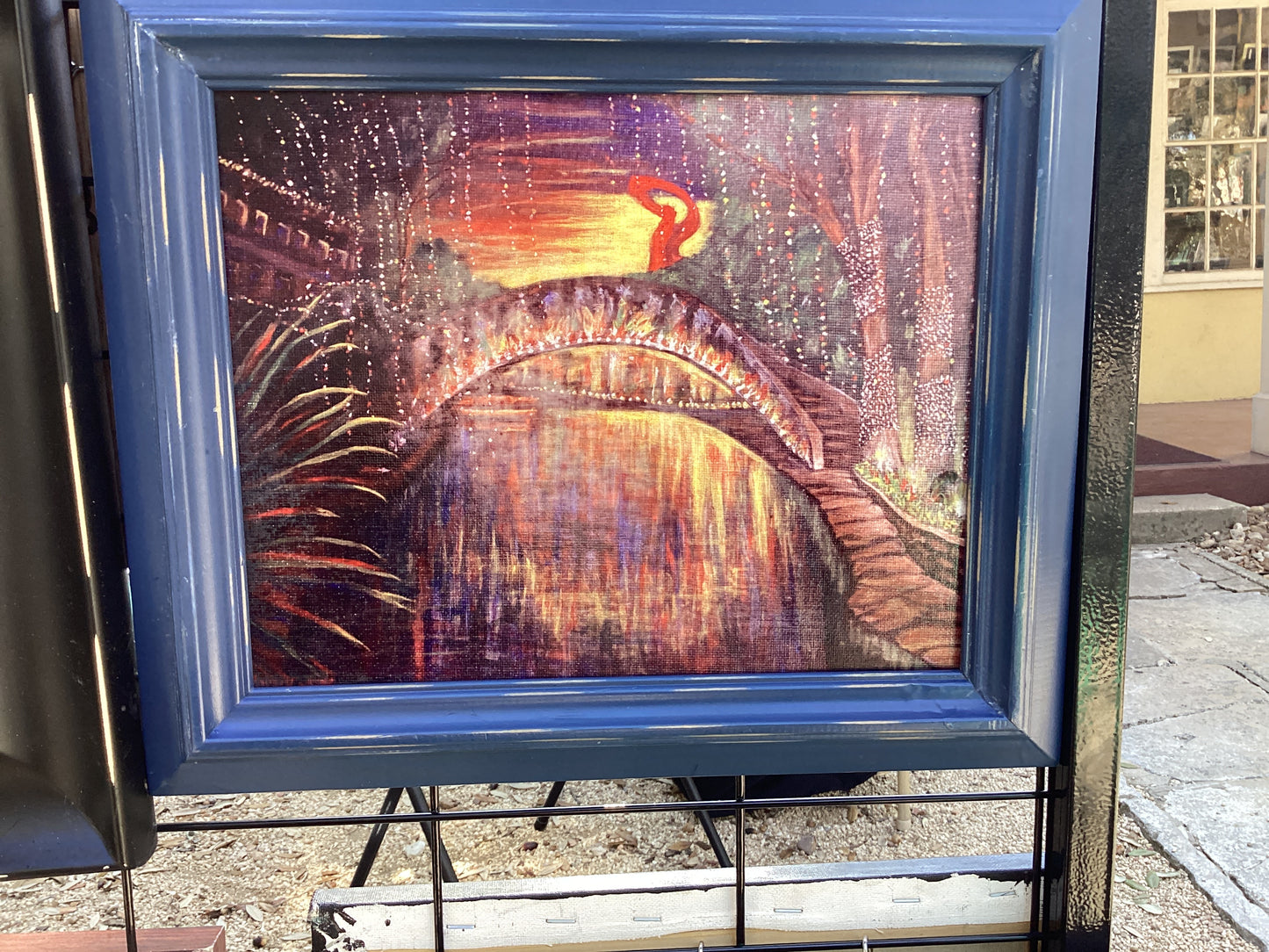 Riverwalk Christmas Embellished framed canvas print N16