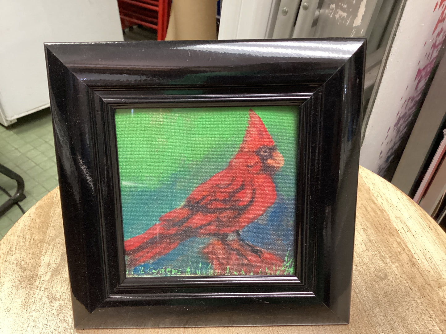 Red Cardinal Embellished Print Framed