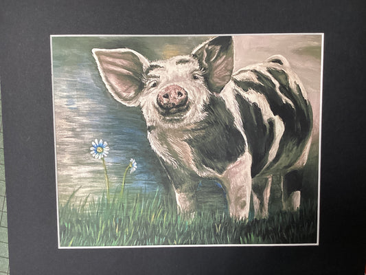 Miss Piggy with Daisy Reproduction Print
