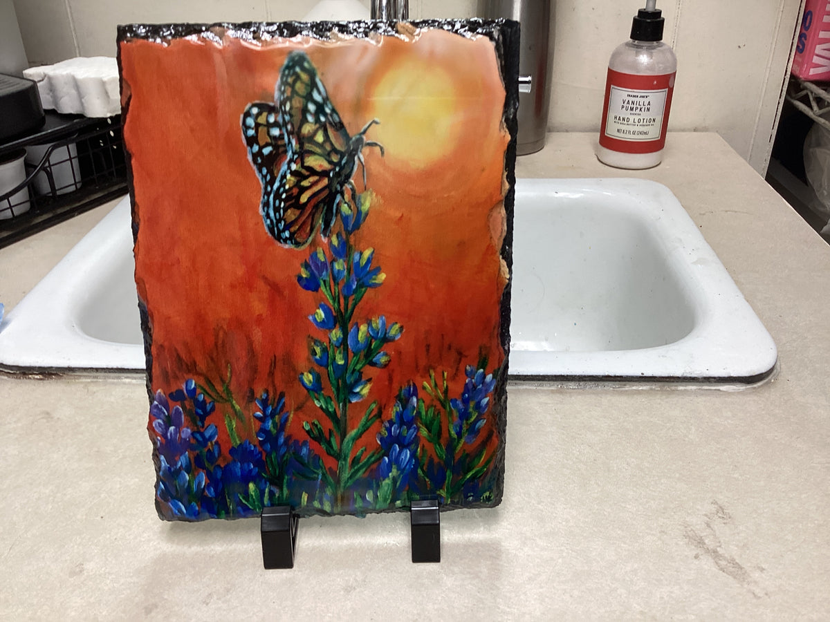 Orange Monarch Butterfly Slate 10/22