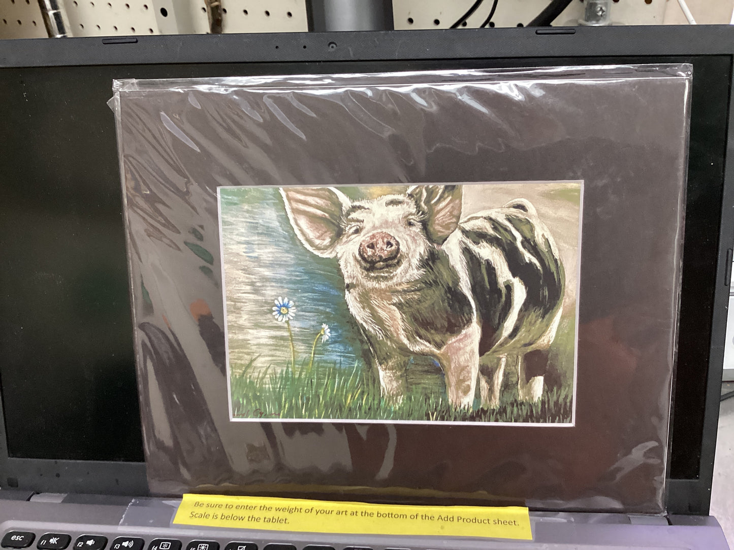 Miss Piggy with Daisy Matted Print