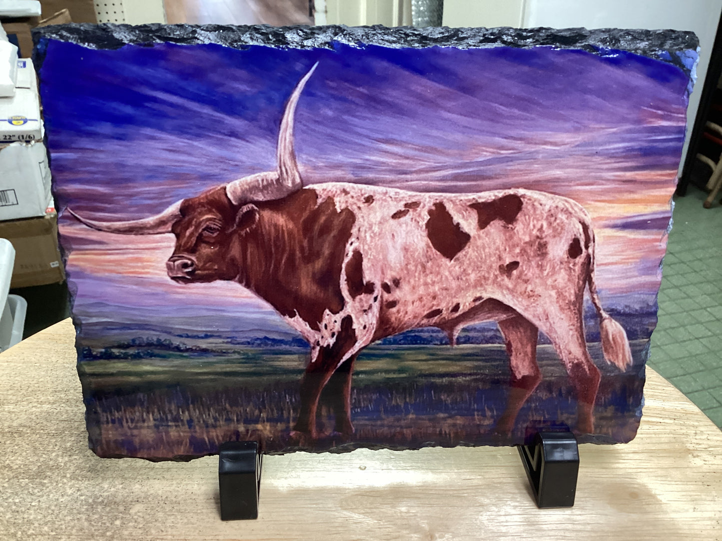 WHITTIE TEXAS LONGHORN N10 SLATE REPRODUCTION