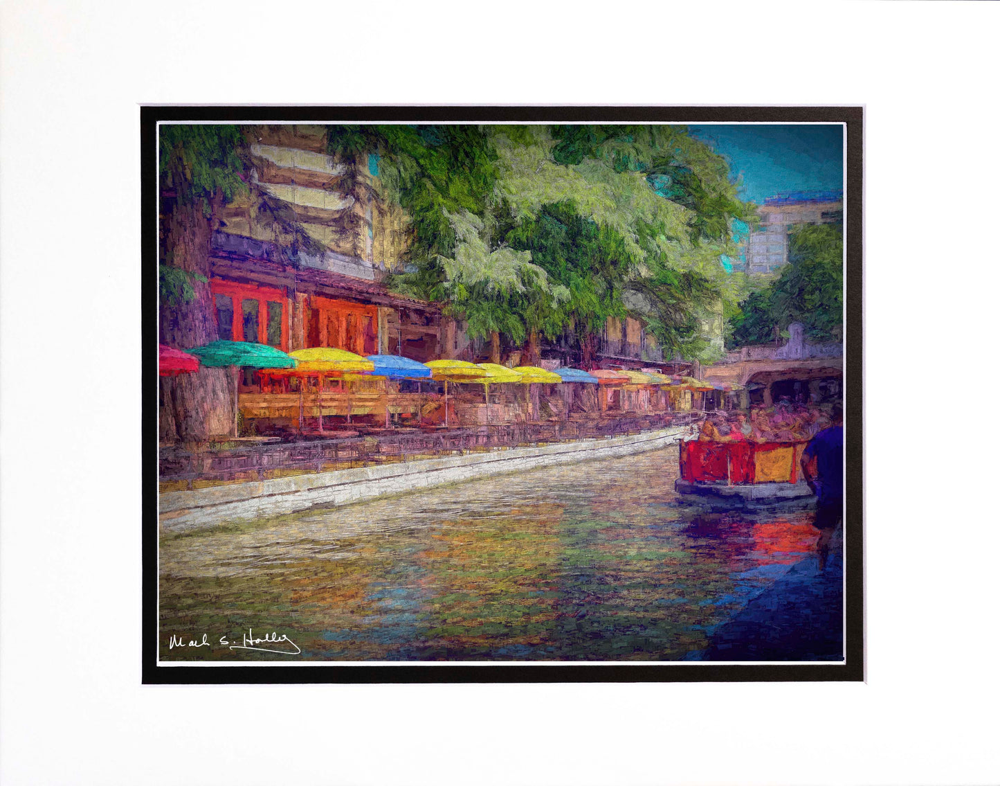 Riverwalk Colorful Umbrellas #1 11x14