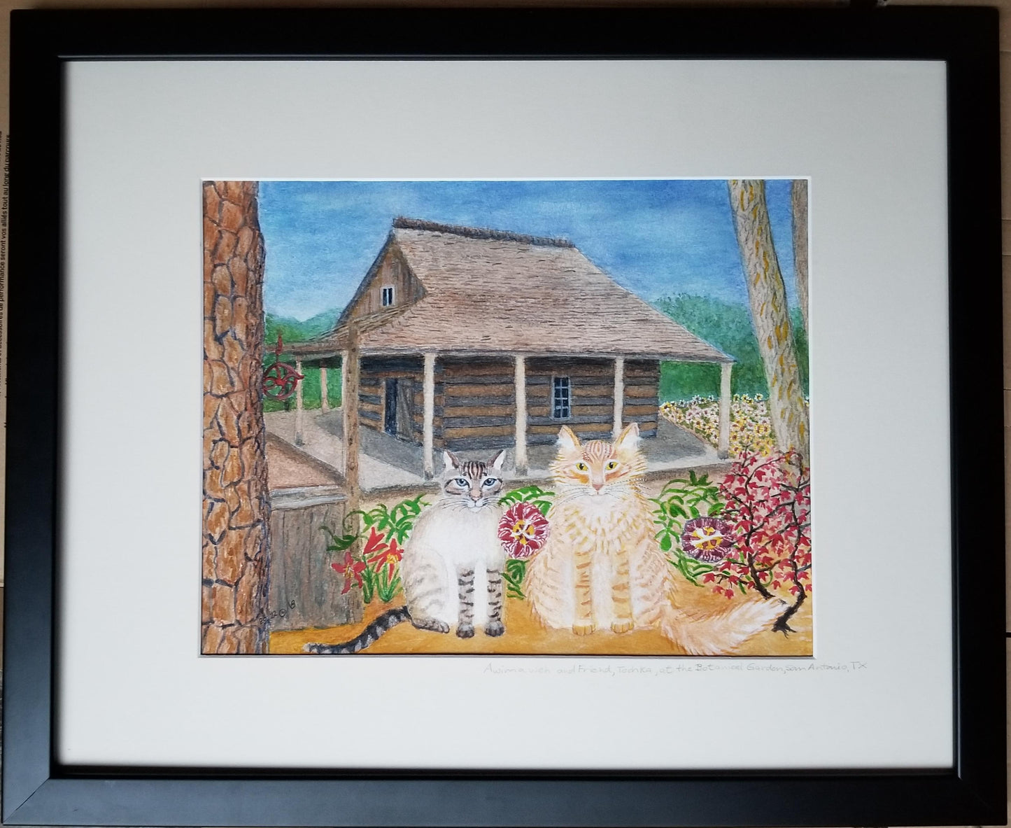 Original Watercolor Awimaweh and Tochka at the San Antonio Botanical Garden