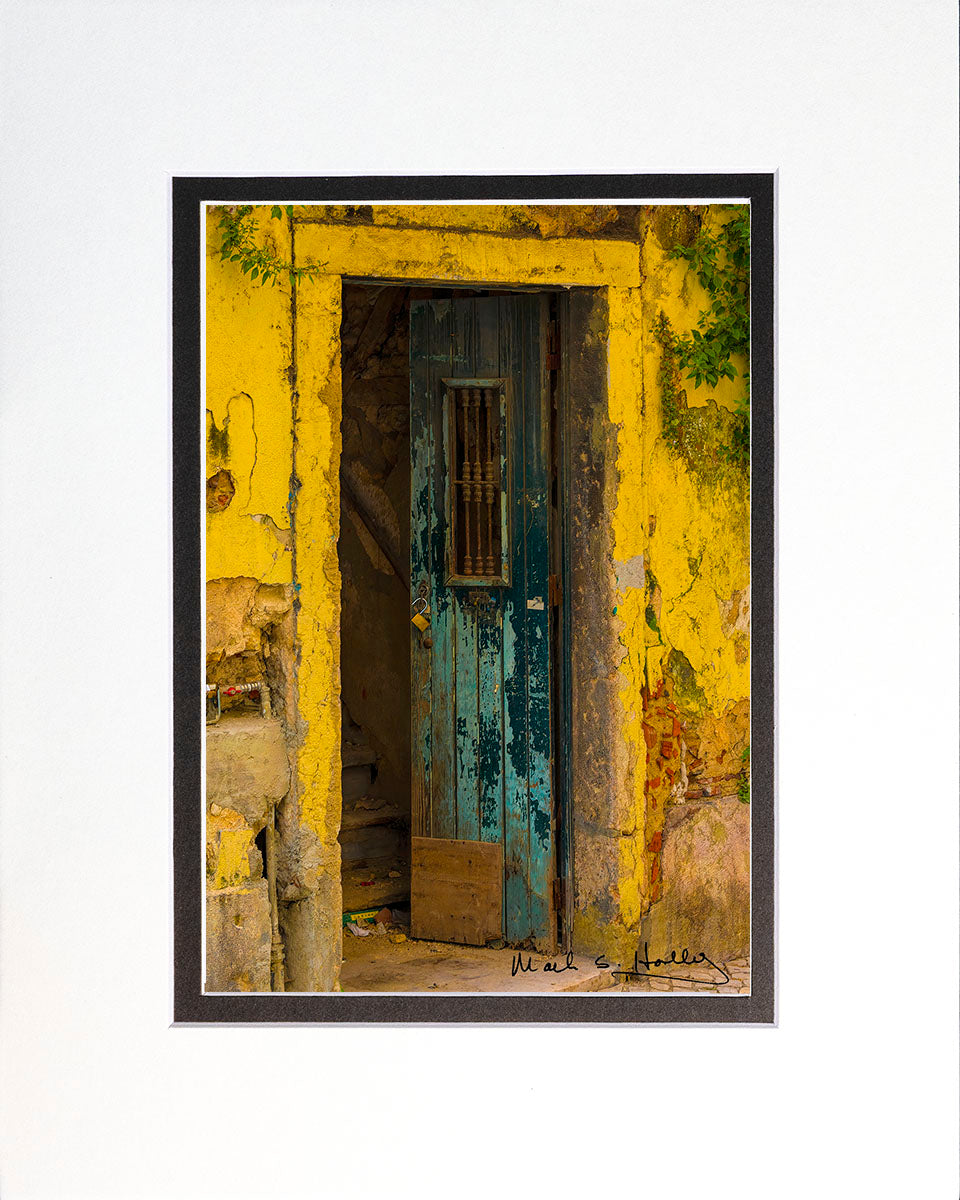 Lisbon Yellow & Turquoise Door 8x10