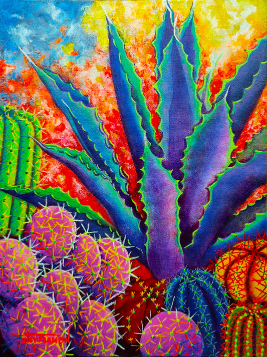 Agave azul enmarcado