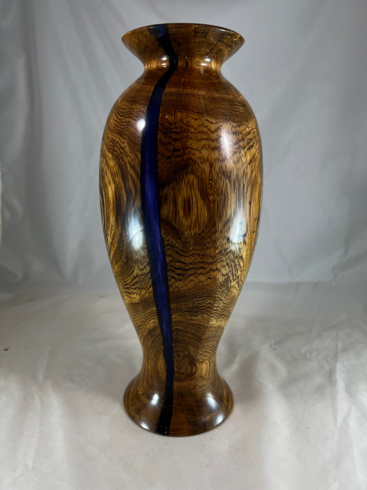 Vase- Catalpa Wood & Violet Resin