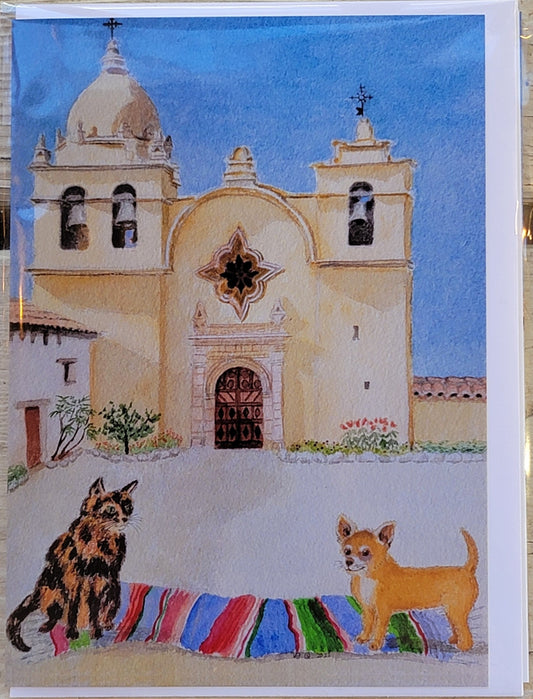 Set of 2 notecards Mission Carmel Basilica, CA