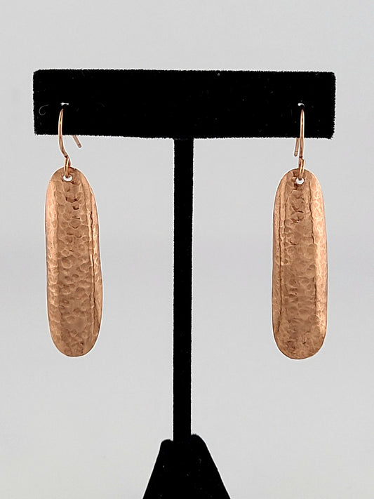 Long Curved Copper Earrings