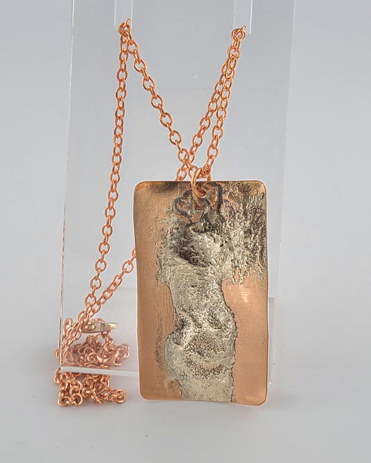 Reticulated Silver and Copper Necklace