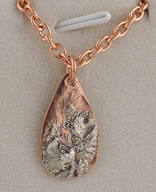 Reticulated Silver and Copper Necklace