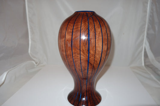 Pin Striped Vase - Mesquite/Blue Resin