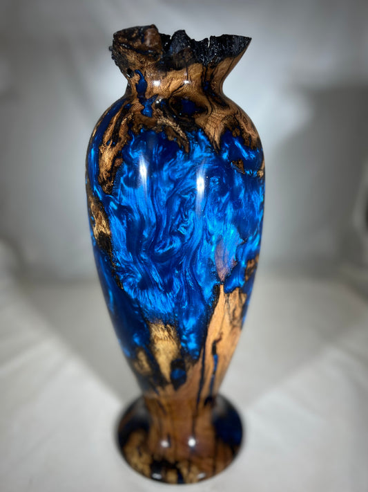 Vase - Live Oak with Blue Resin