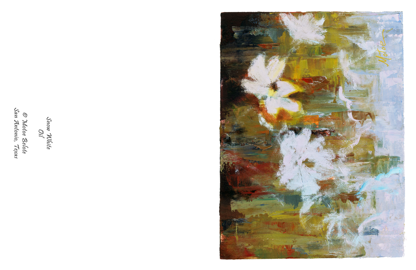 Snow White Flowers Greeting Cards