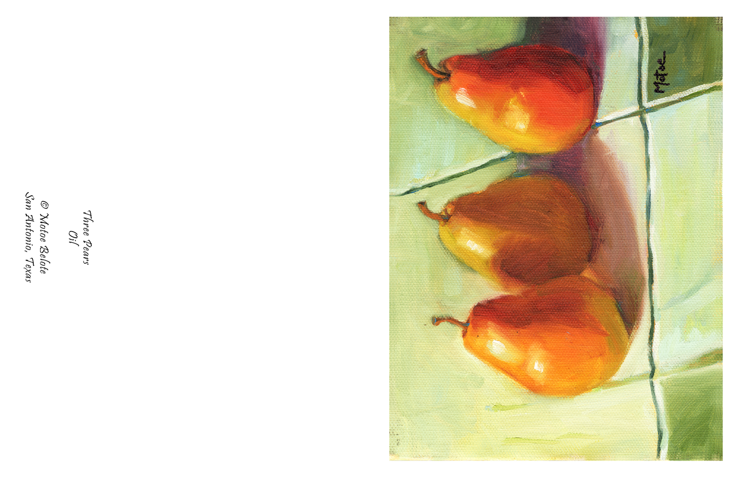 Three Pears Greeting Cards