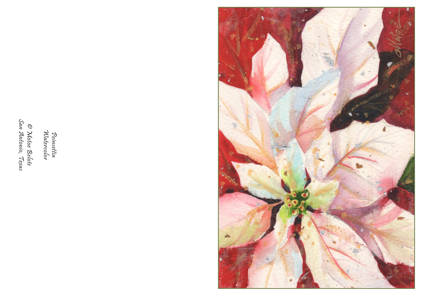 White Poinsettia Greeting Cards
