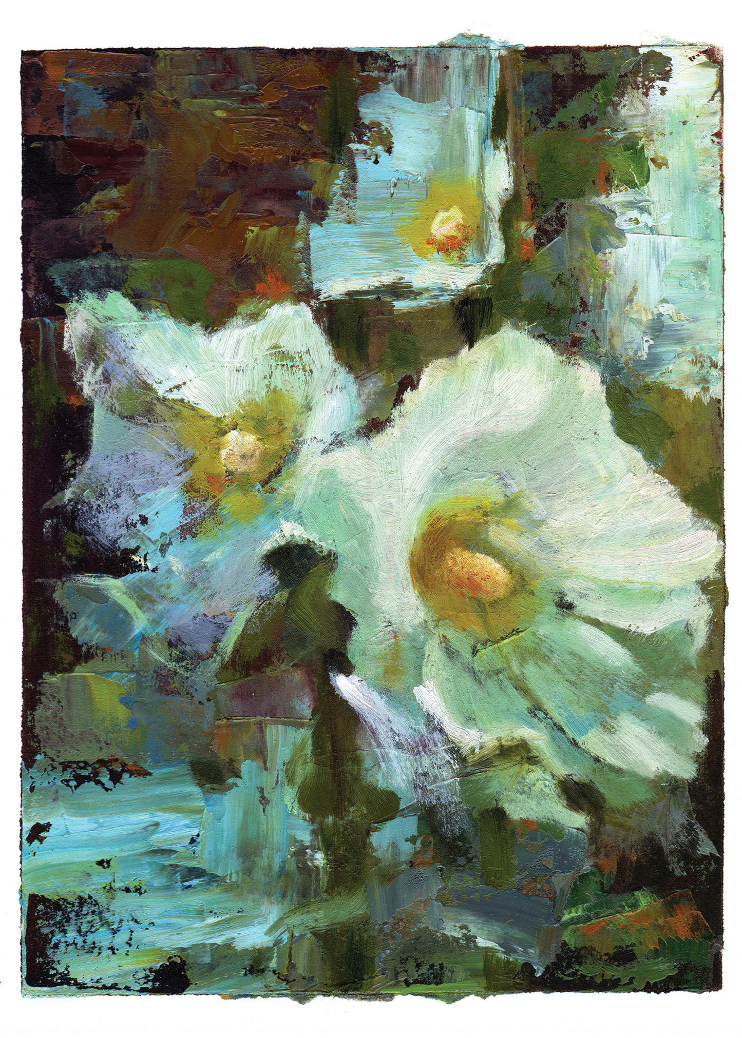 White Poppies Greeting Cards