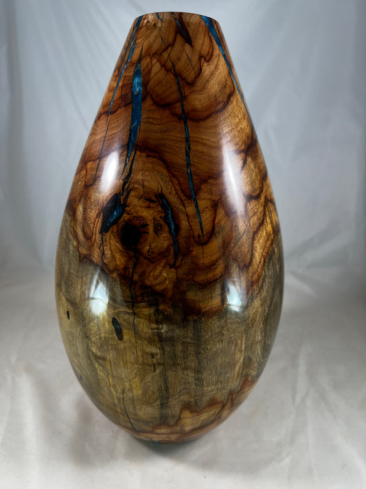 Hollow Form - Golden Rain Tree wood with Blue Resin
