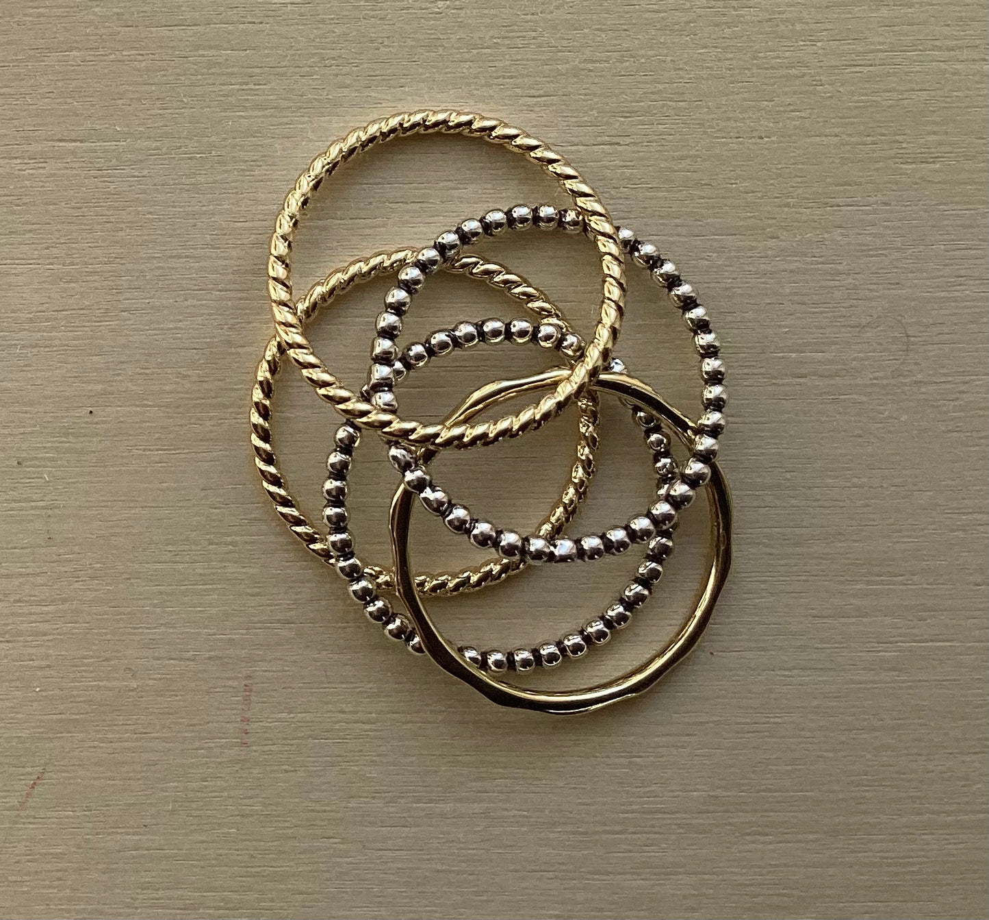 Stackable rings. X5 as a set