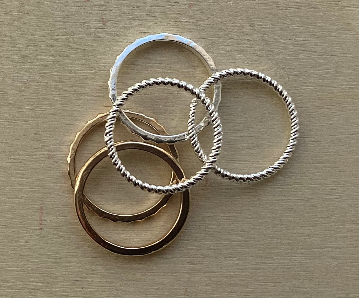 Stackable rings. X5 as a set