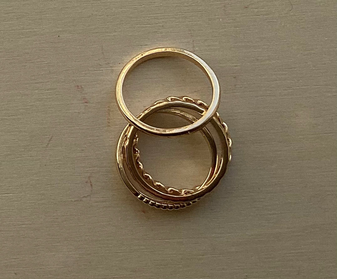 Stackable rings x 3, Size 9.5