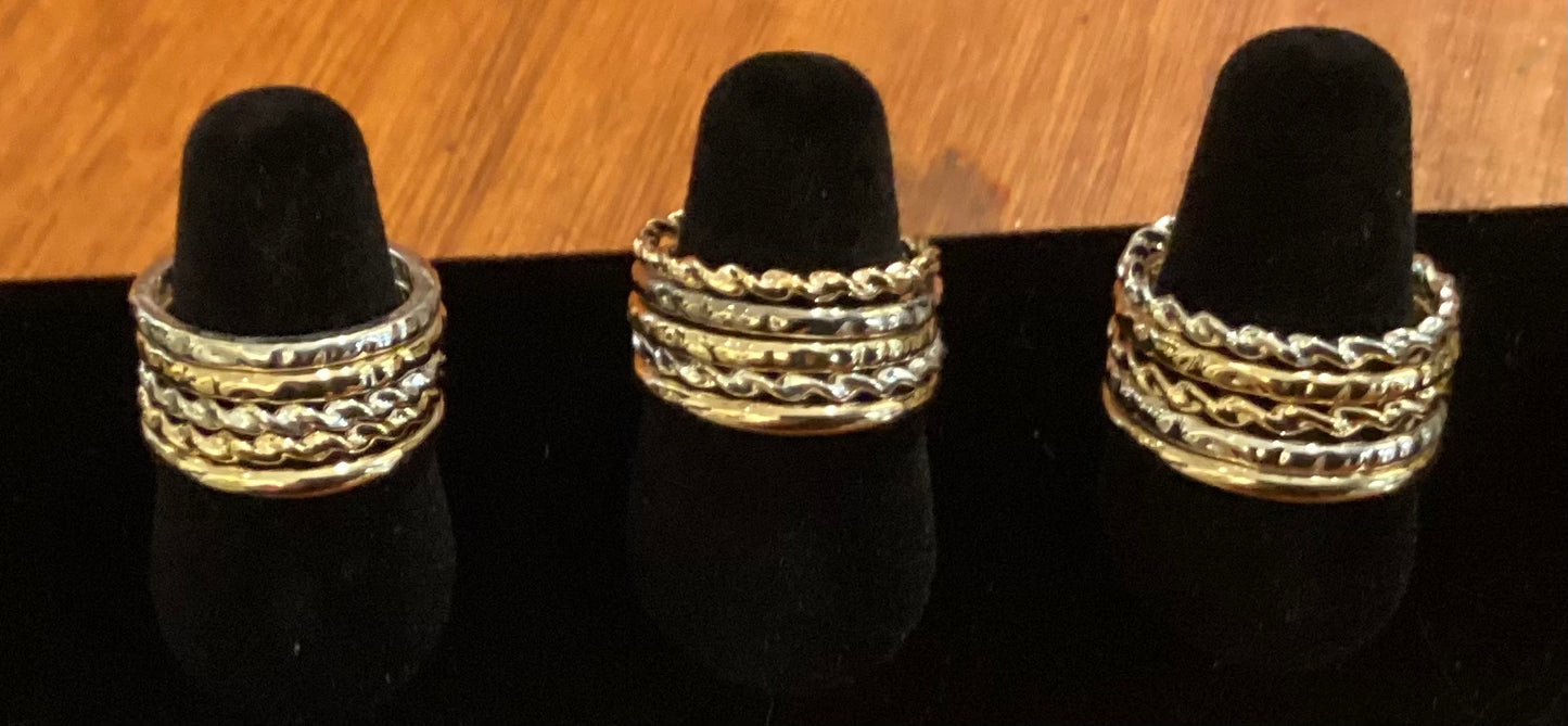 Stackable rings. Set of 5