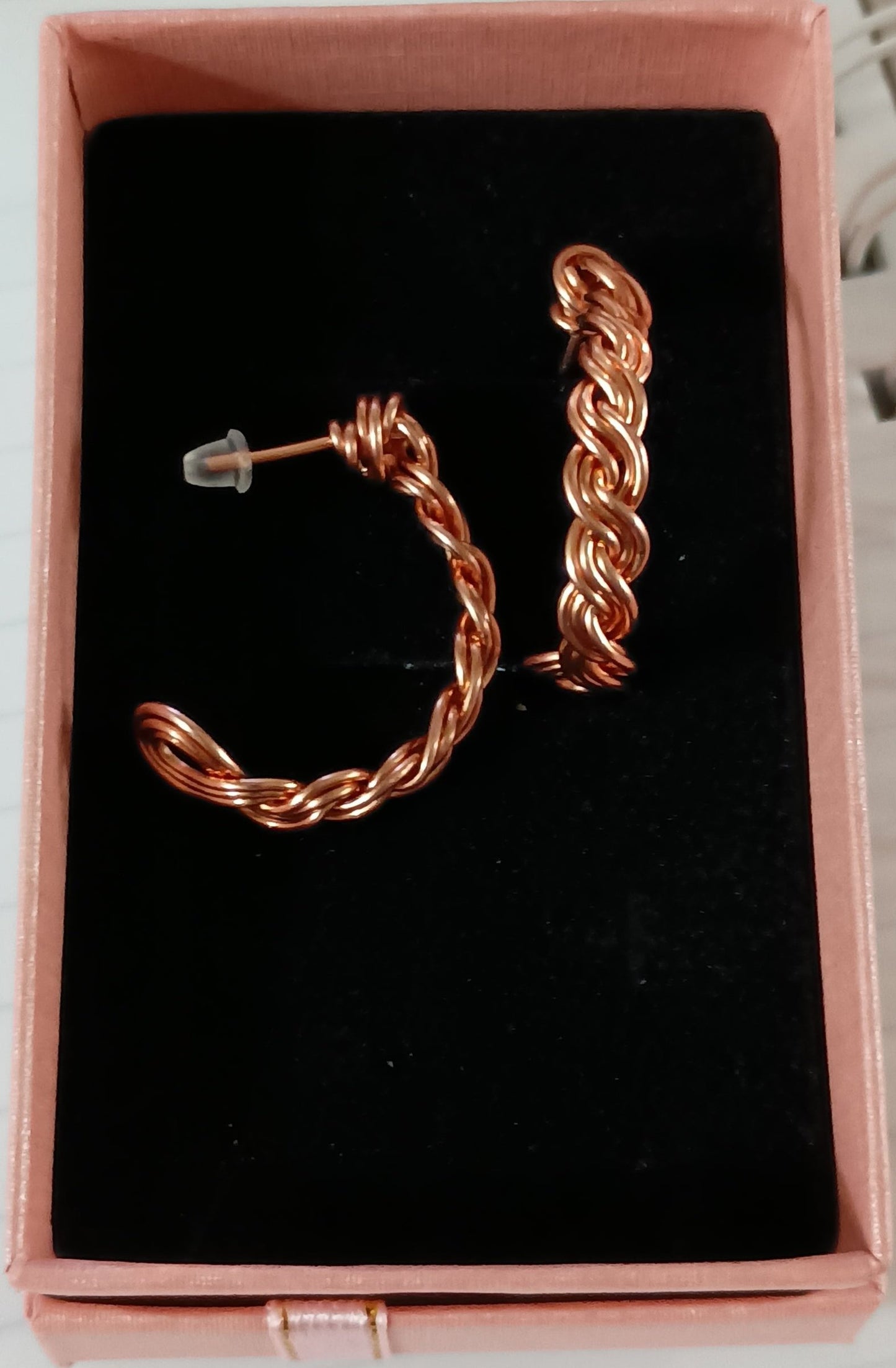 Plaited Copper Hoop Earrings