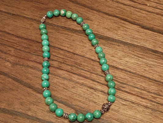 Green turquoise and Copper Necklace