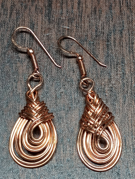 Woven Copper Earrings