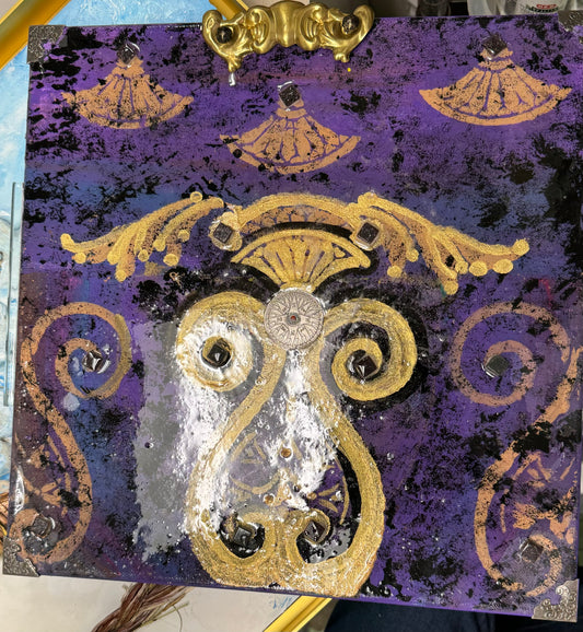 Reign Purple  original  14" x 14"