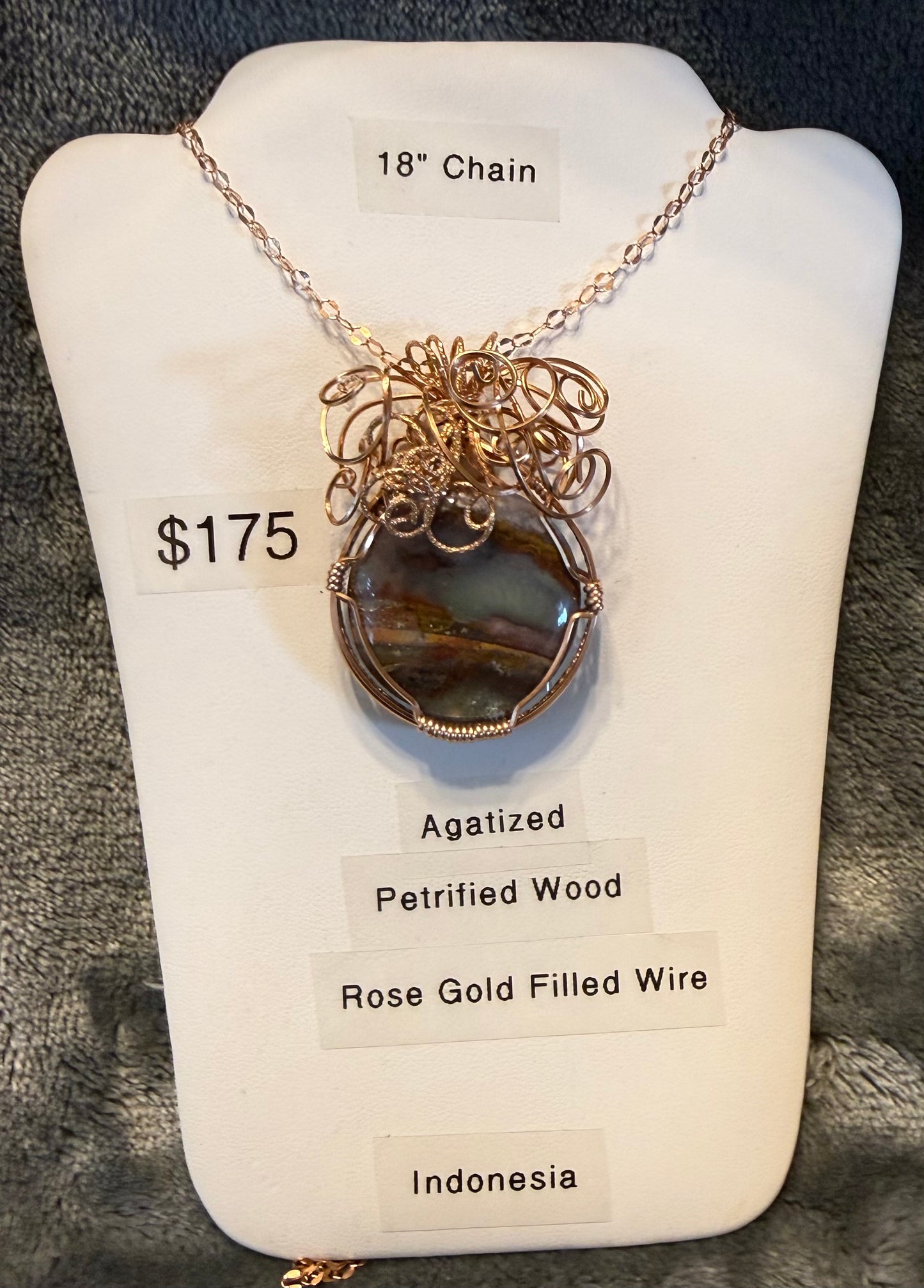 Agatized Petrified Wood Pendant