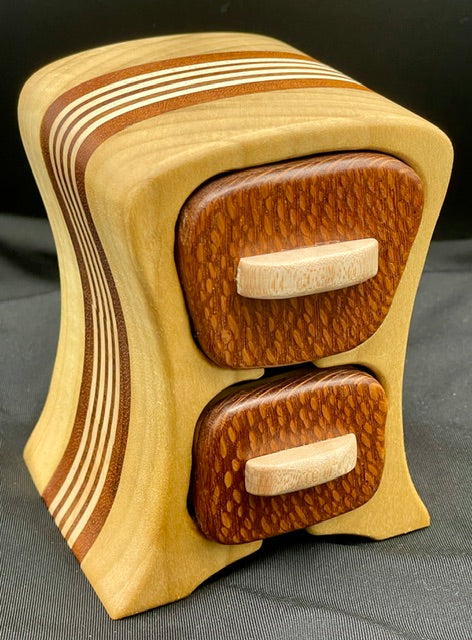 Swaggy striped poplar/lacewood jewelry box